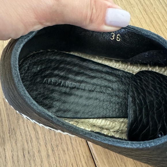 Alexander Wang Devon Leather Zip Platform Espadrille - Black - Size 36 (6) - EUC - Picture 5 of 10